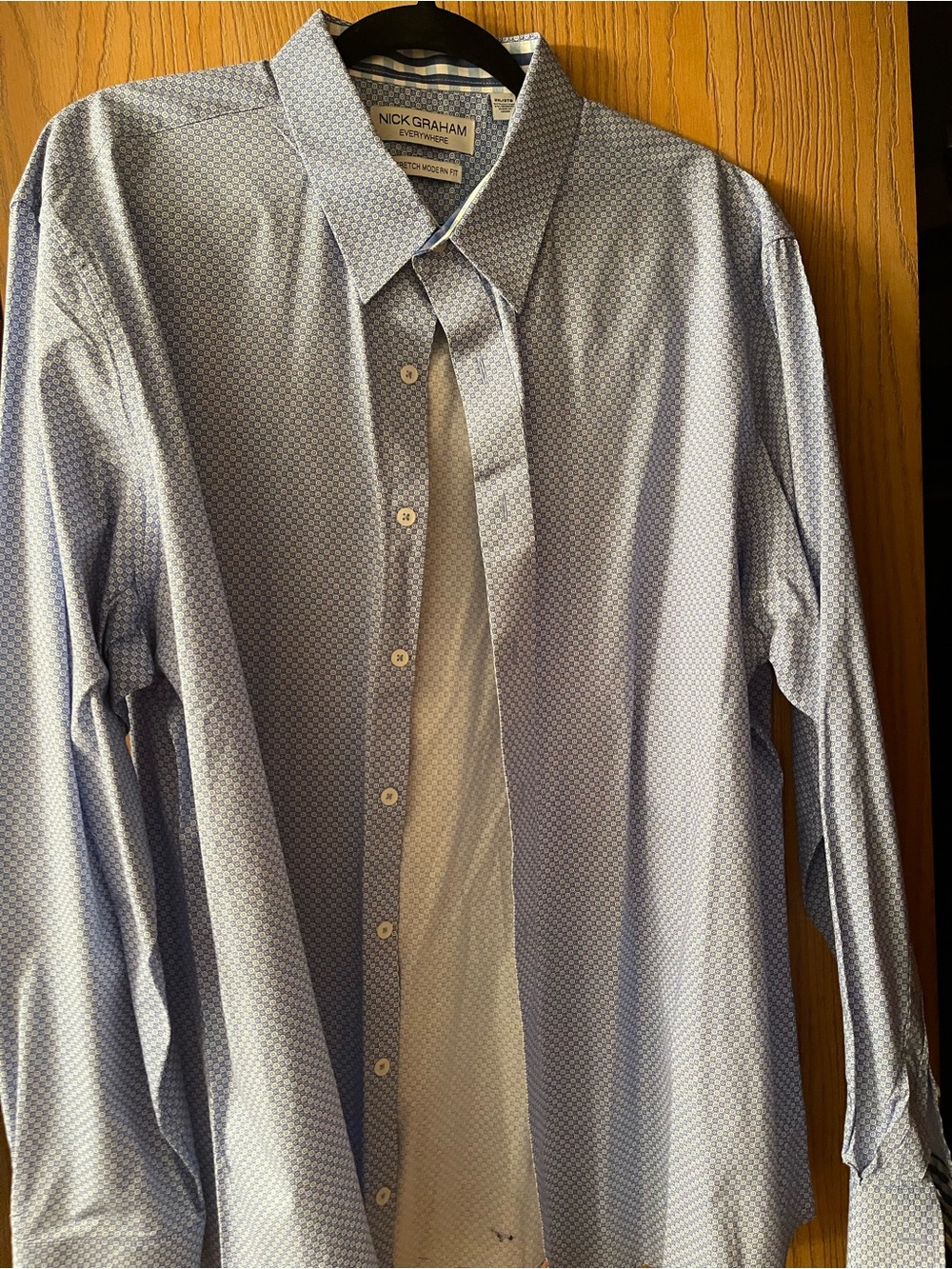 Nick Graham Light Blue Geometric Dress Shirt for Men